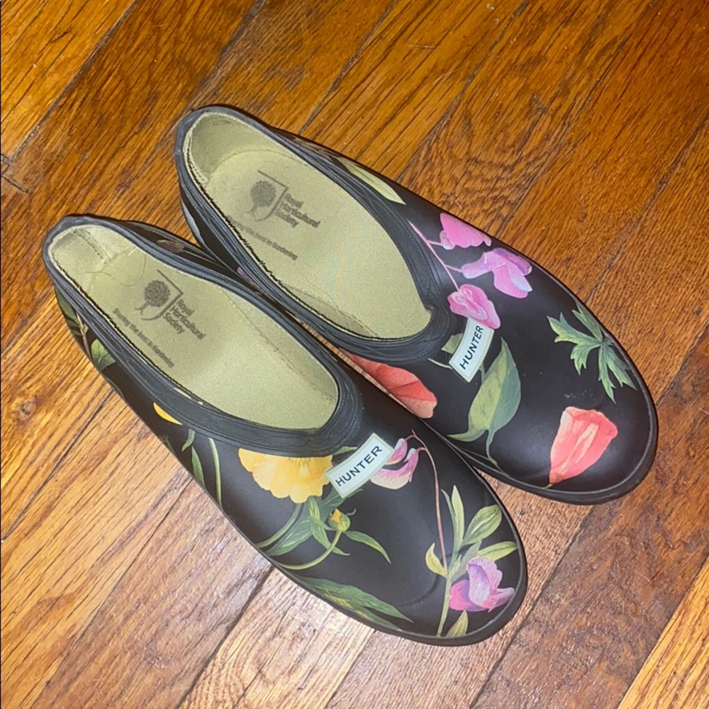 Hunter Royal Horticultural black rubber shoes sz 9 - Picture 2 of 7